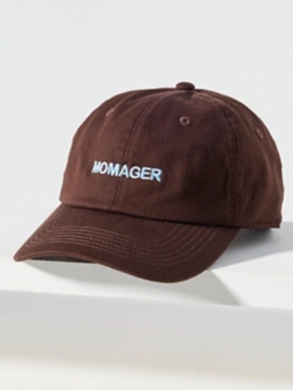 Intentionally Blank Momager Baseball Cap Chocolate Brown Blue NWT
